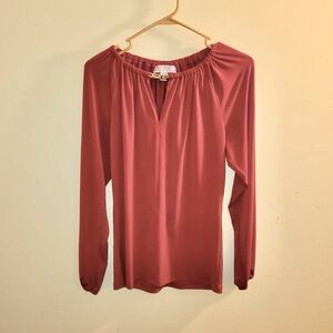 Michael Kors Womens Top Size XS Long Sleeve Burnt Orange Soft Stretchy